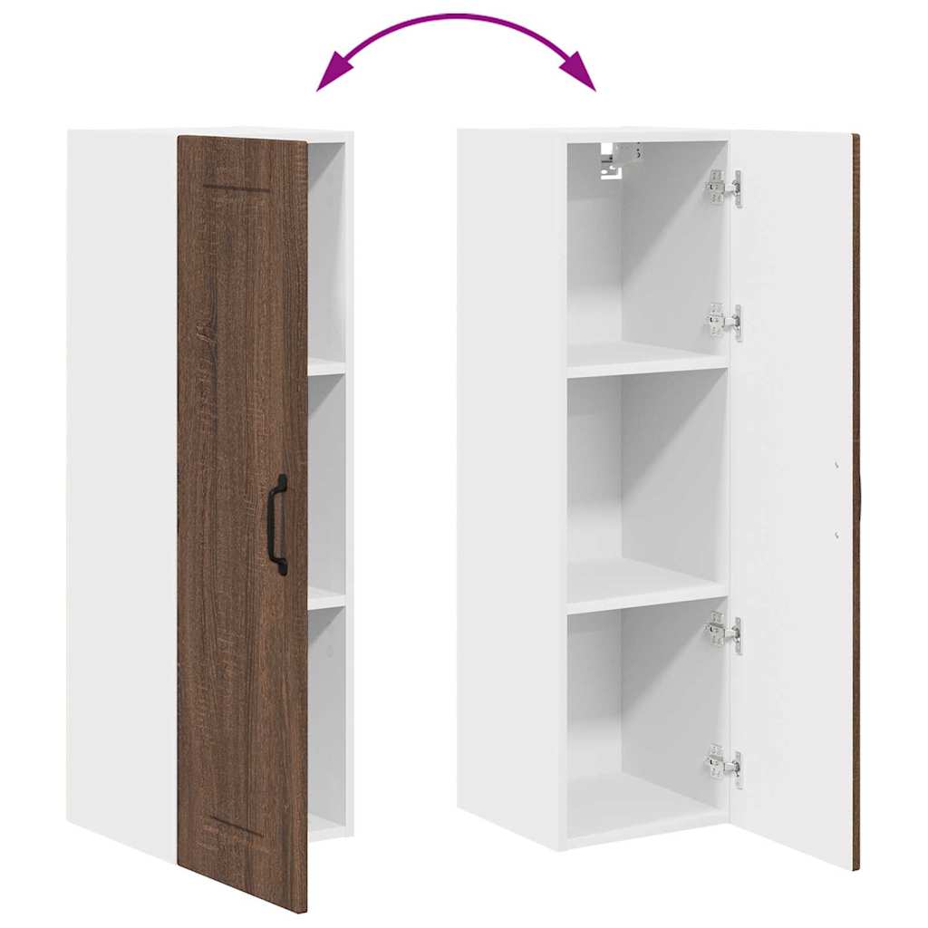 Keukenkast aan de muur met plank Bruin Eiken 30 x 31 x 100 cm