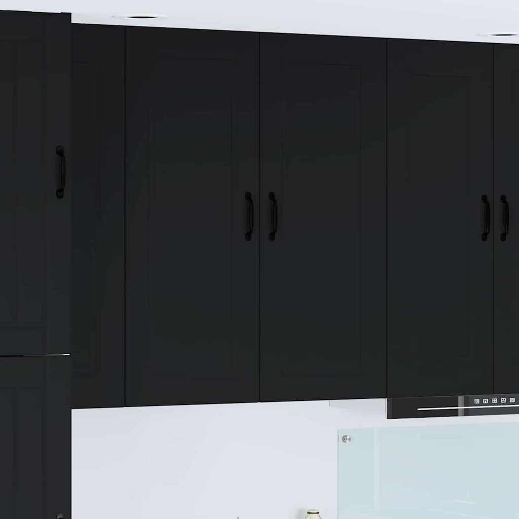 Keukenkast aan de muur Zwart 40 x 31 x 100 cm Bewerkt hout