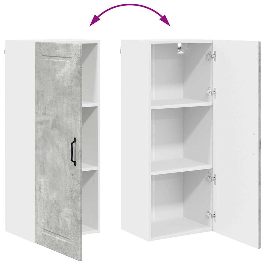 Keukenkast aan de muur met plank Beton Grijs 40 x 31 x 100 cm