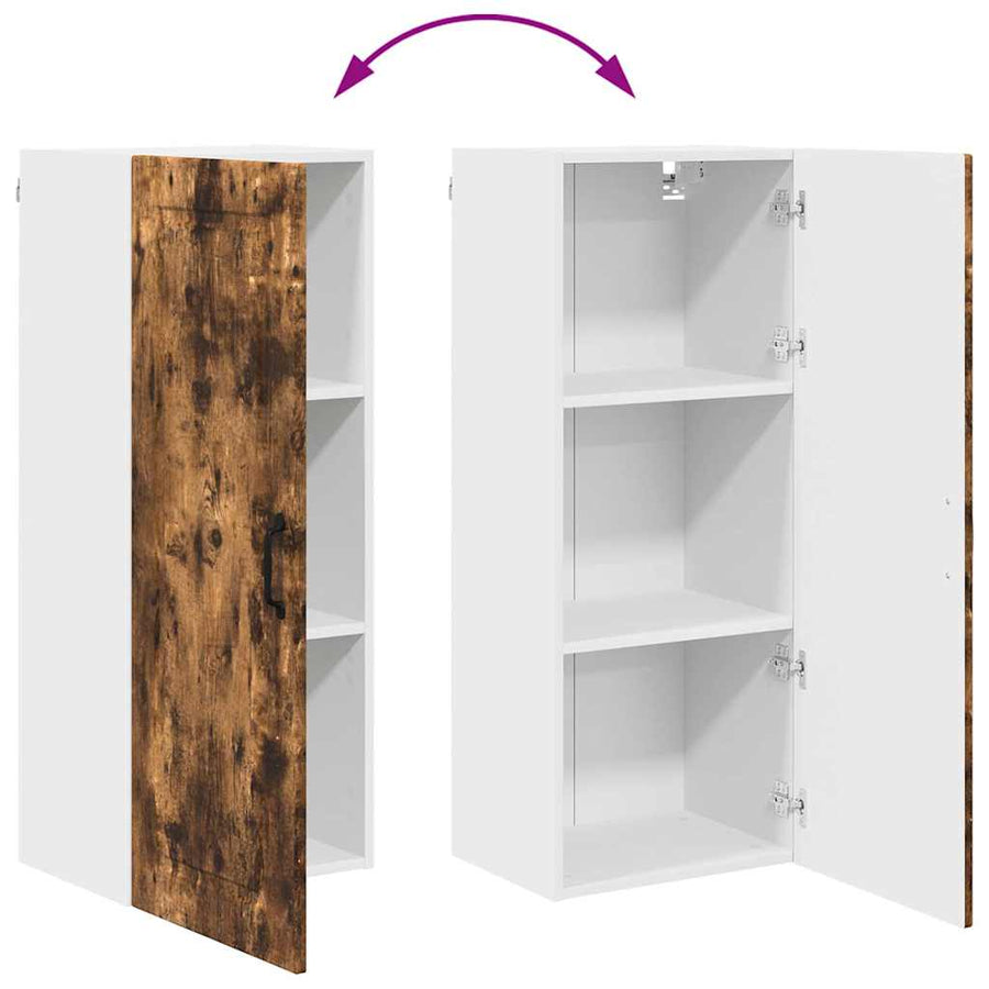 Keukenkast aan de muur met plank Gerookt eiken 40 x 31 x 100 cm