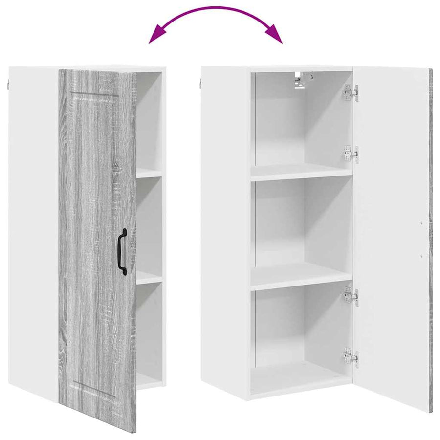 Keukenkast aan de muur met plank Grijs Sonoma 40 x 31 x 100 cm