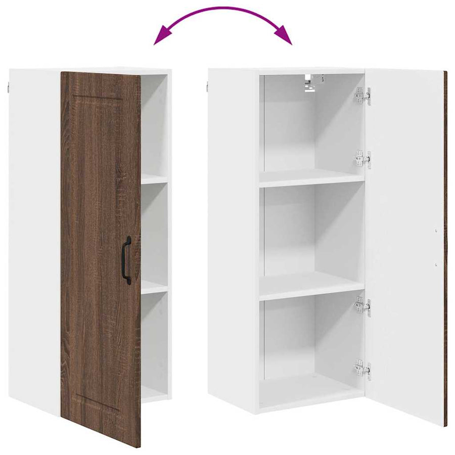 Keukenkast aan de muur met plank Bruin Eiken 40 x 31 x 100 cm