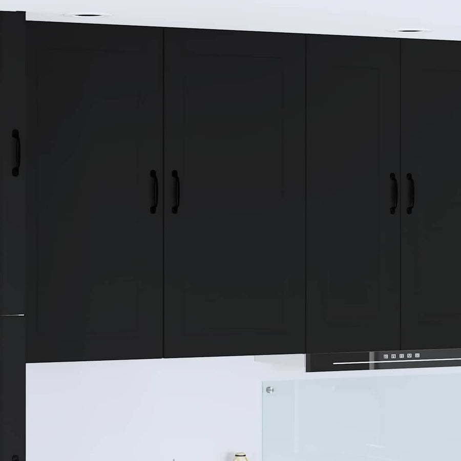 Keukenkast aan de muur Zwart 50 x 31 x 100 cm Bewerkt hout