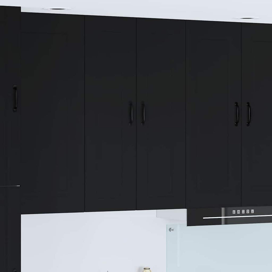 Keukenkast aan de muur Zwart 60 x 31 x 100 cm Bewerkt hout
