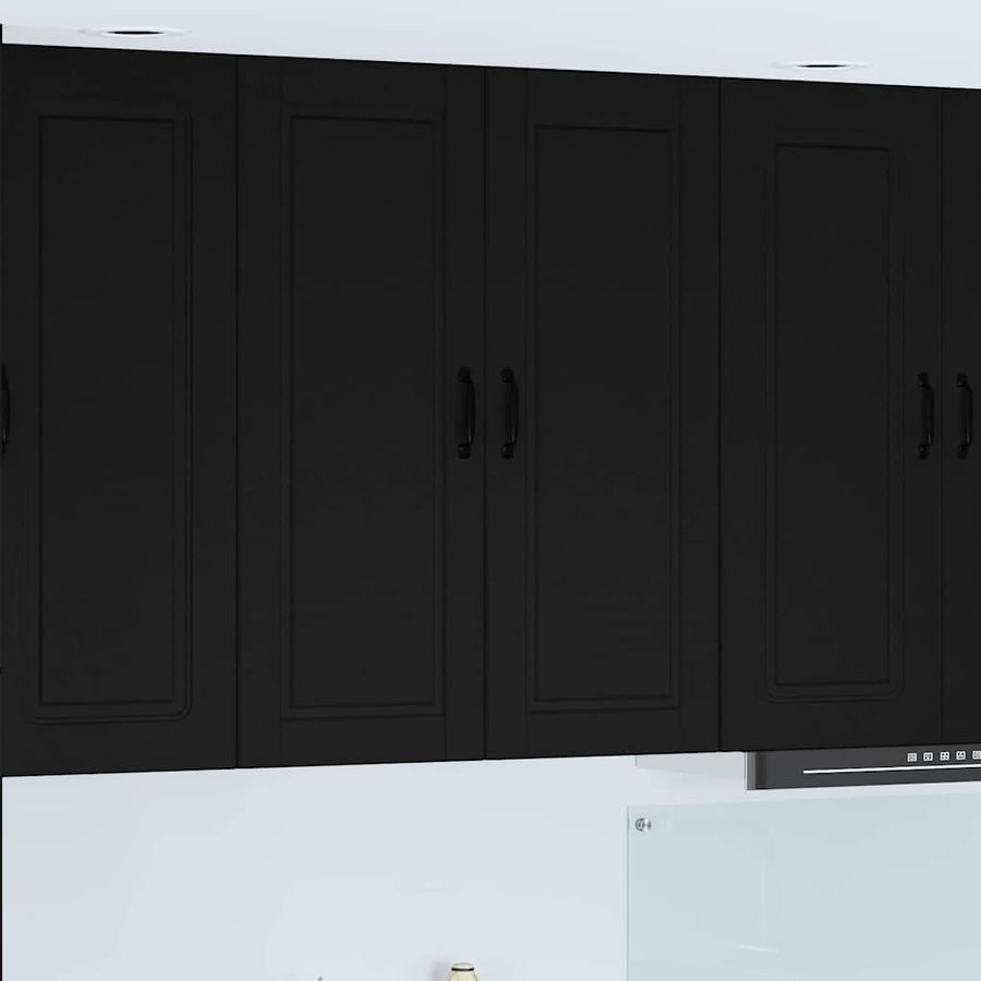 Keukenkast aan de muur Zwart 80 x 31 x 100 cm Bewerkt hout