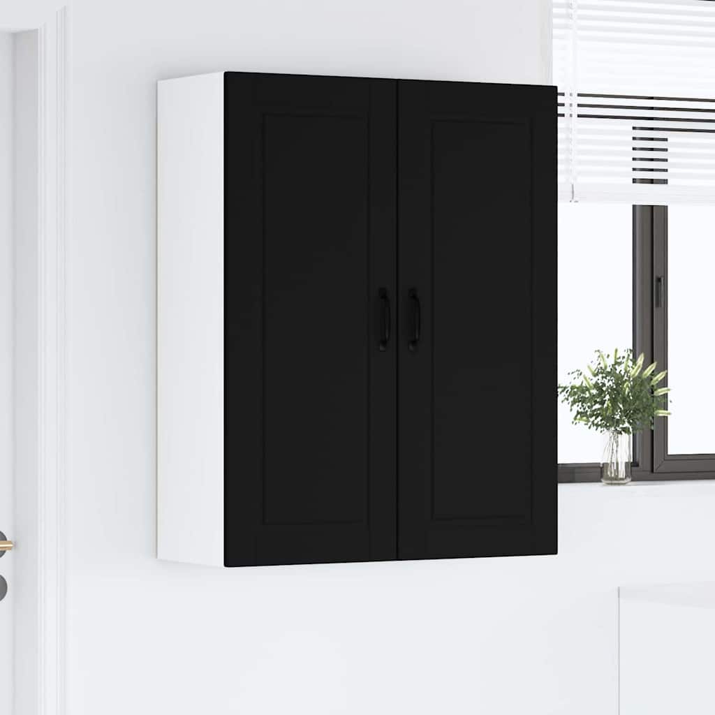 Keukenkast aan de muur Zwart 80 x 31 x 100 cm Bewerkt hout