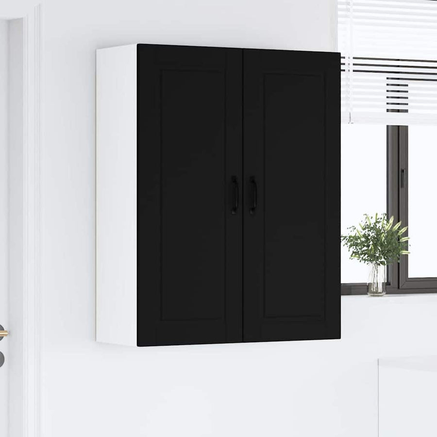 Keukenkast aan de muur Zwart 80 x 31 x 100 cm Bewerkt hout