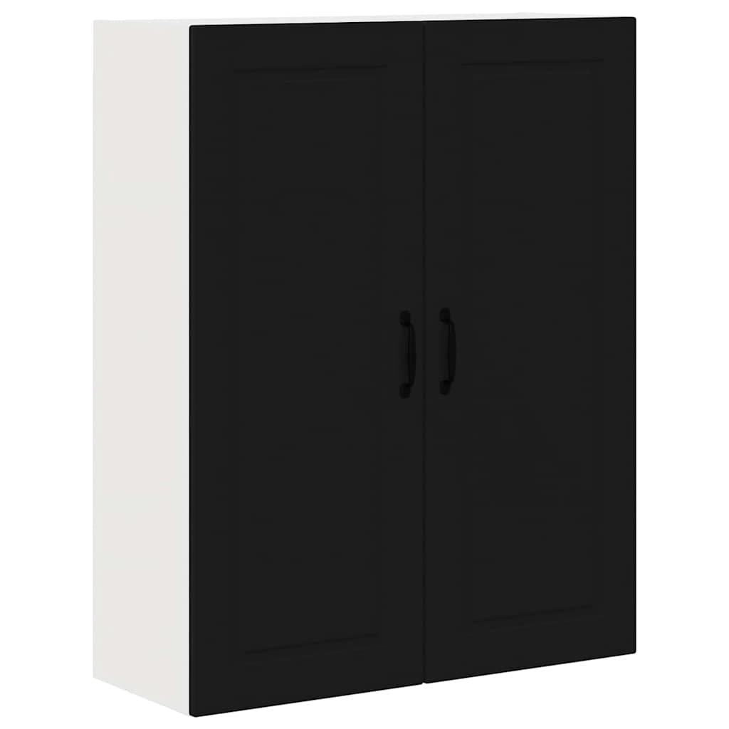 Keukenkast aan de muur Zwart 80 x 31 x 100 cm Bewerkt hout