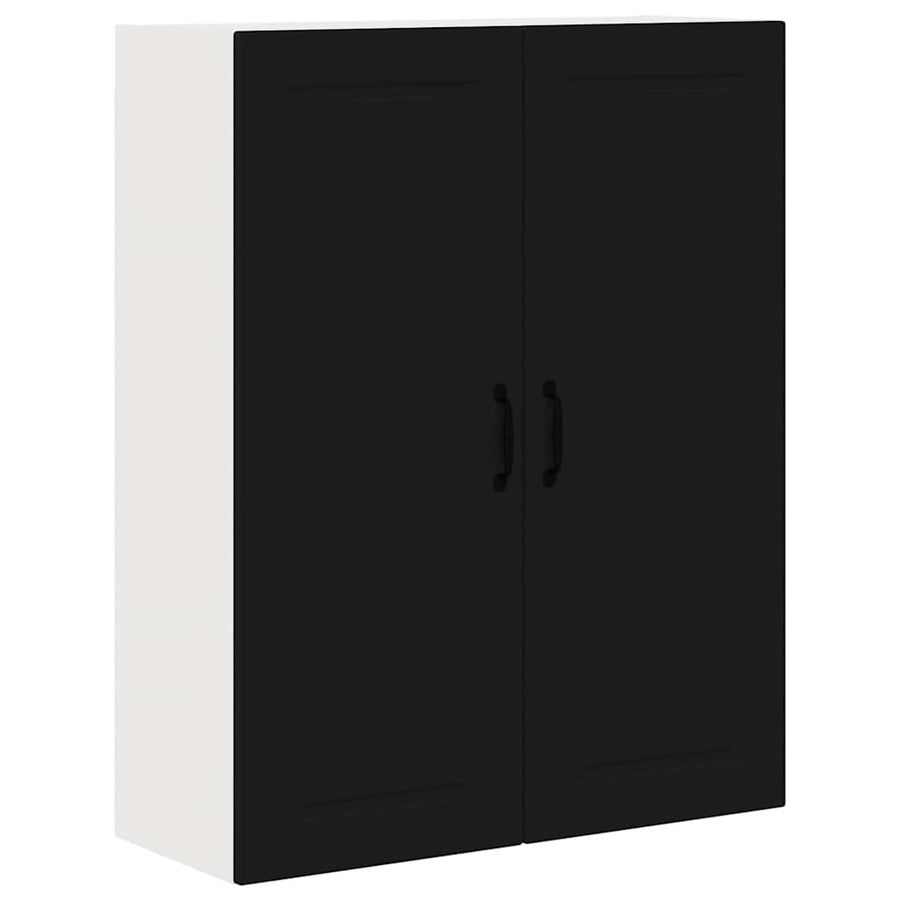 Keukenkast aan de muur Zwart 80 x 31 x 100 cm Bewerkt hout