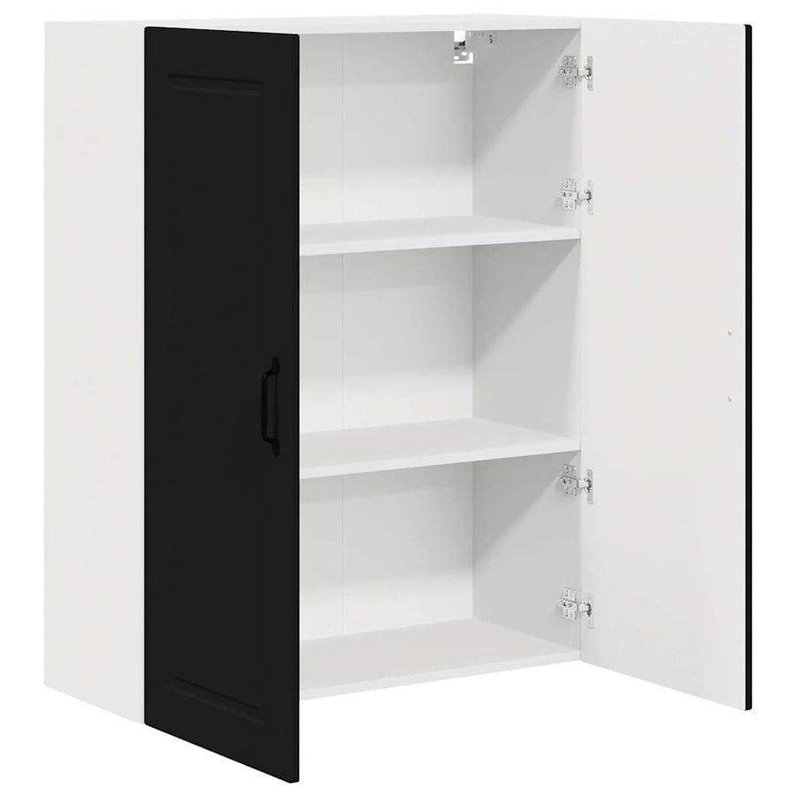 Keukenkast aan de muur Zwart 80 x 31 x 100 cm Bewerkt hout