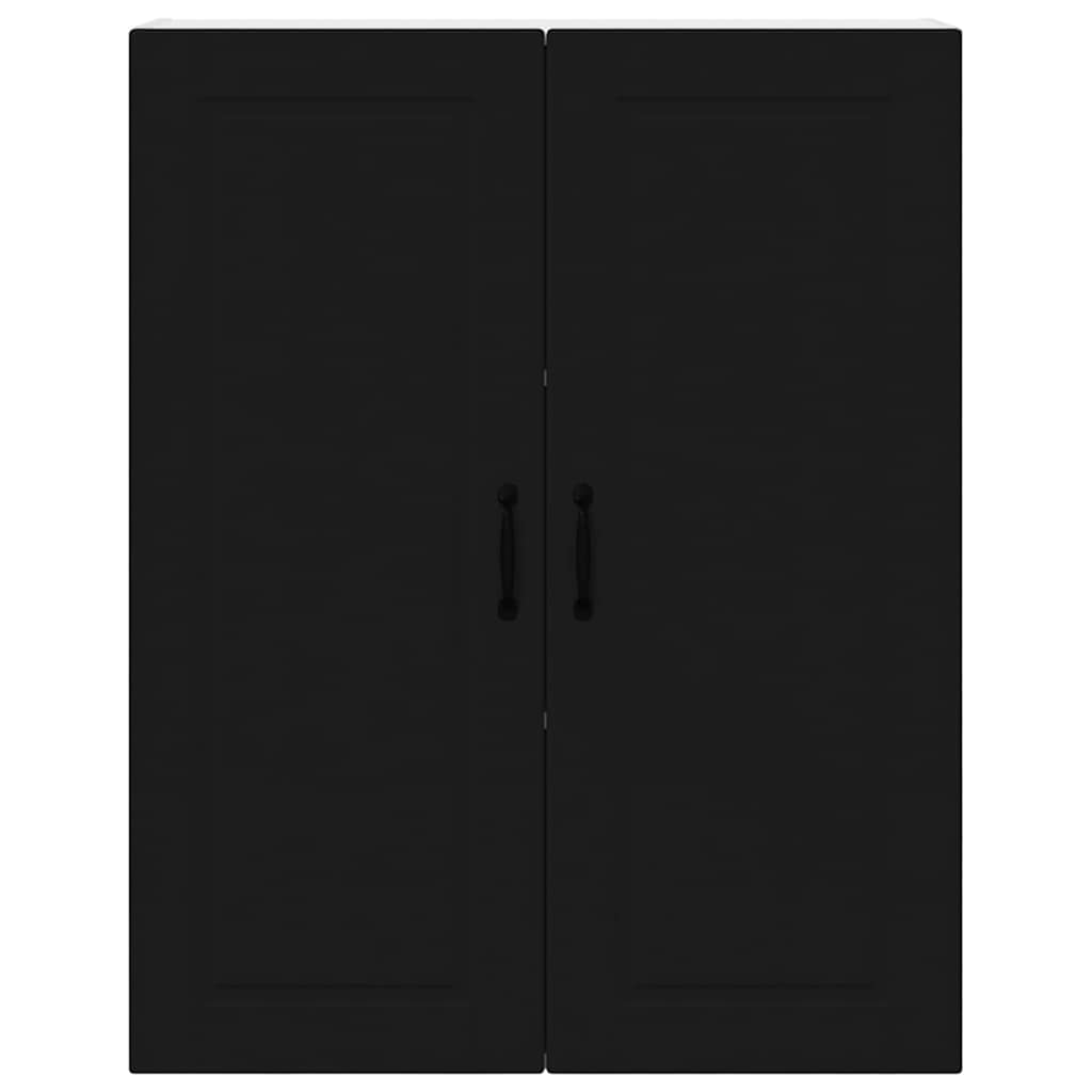 Keukenkast aan de muur Zwart 80 x 31 x 100 cm Bewerkt hout