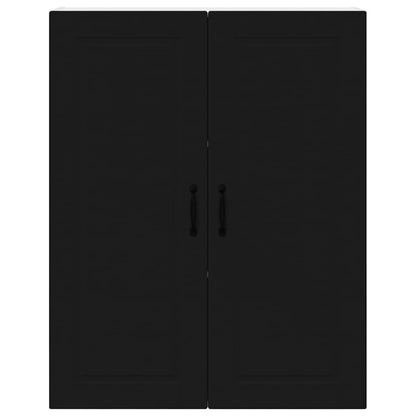 Keukenkast aan de muur Zwart 80 x 31 x 100 cm Bewerkt hout