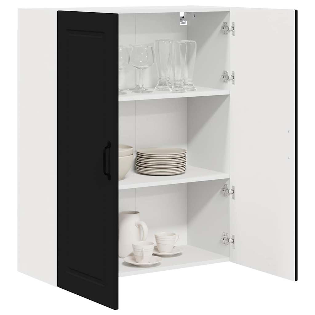 Keukenkast aan de muur Zwart 80 x 31 x 100 cm Bewerkt hout