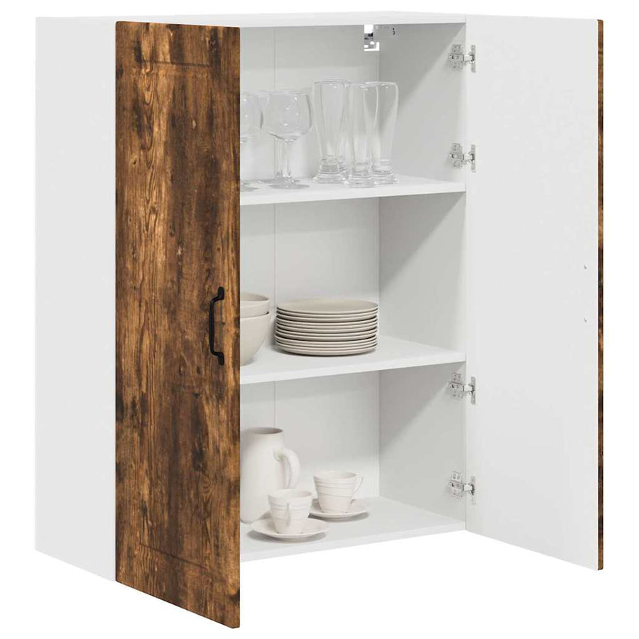 Keukenkast aan de muur met plank Gerookt eiken 80 x 31 x 100 cm