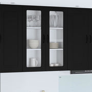 Keukenkast 80x31x100 cm zwart bewerkt hout