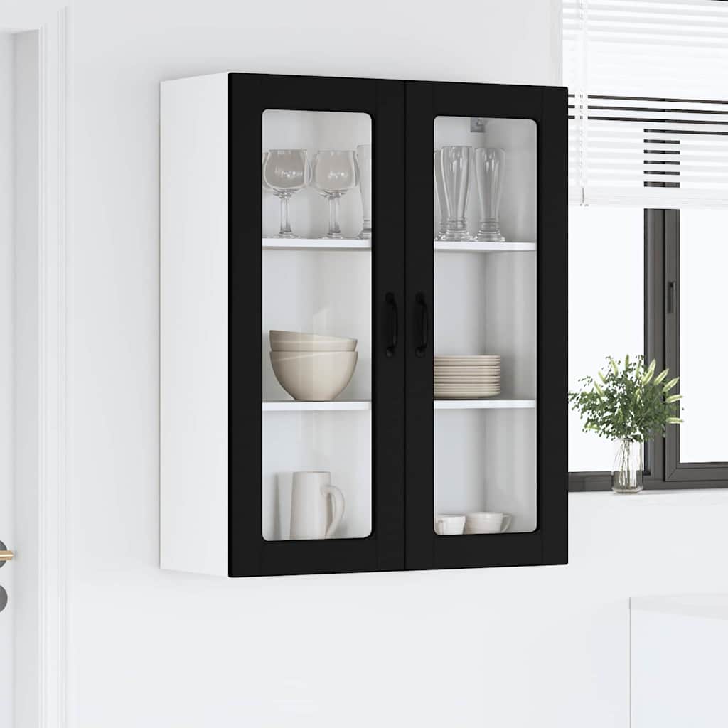 Keukenkast aan de muur Zwart 80 x 31 x 100 cm Bewerkt hout