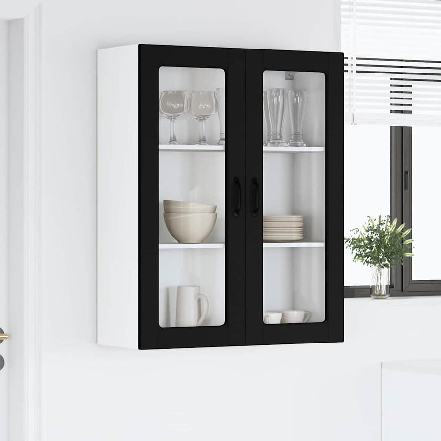 Keukenkast aan de muur Zwart 80 x 31 x 100 cm Bewerkt hout