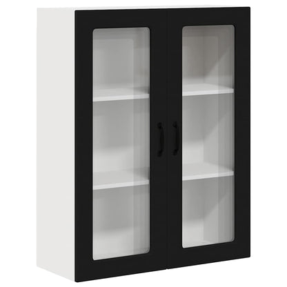 Keukenkast aan de muur Zwart 80 x 31 x 100 cm Bewerkt hout