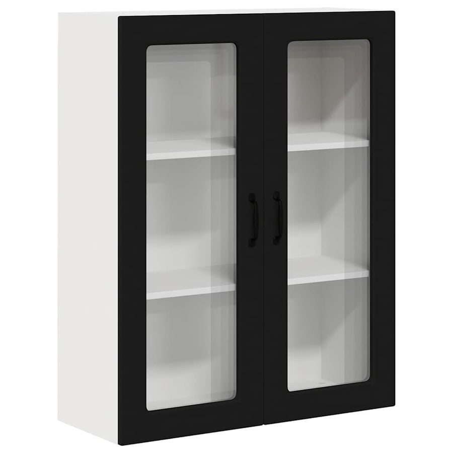Keukenkast aan de muur Zwart 80 x 31 x 100 cm Bewerkt hout