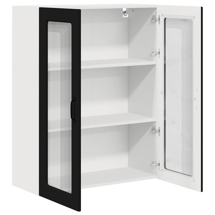 Keukenkast aan de muur Zwart 80 x 31 x 100 cm Bewerkt hout