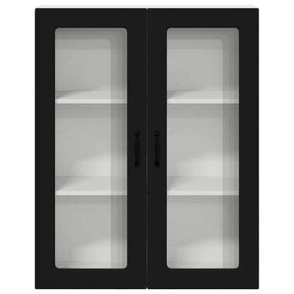 Keukenkast aan de muur Zwart 80 x 31 x 100 cm Bewerkt hout