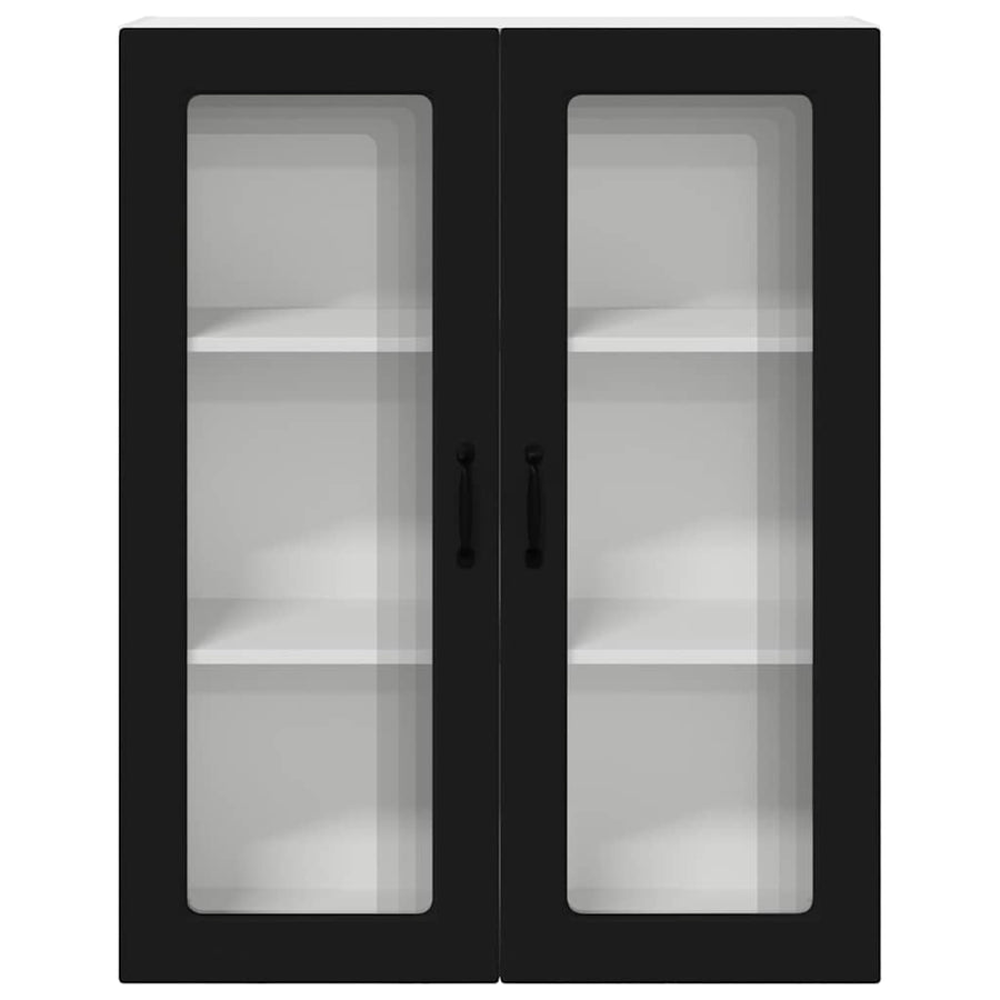 Keukenkast aan de muur Zwart 80 x 31 x 100 cm Bewerkt hout