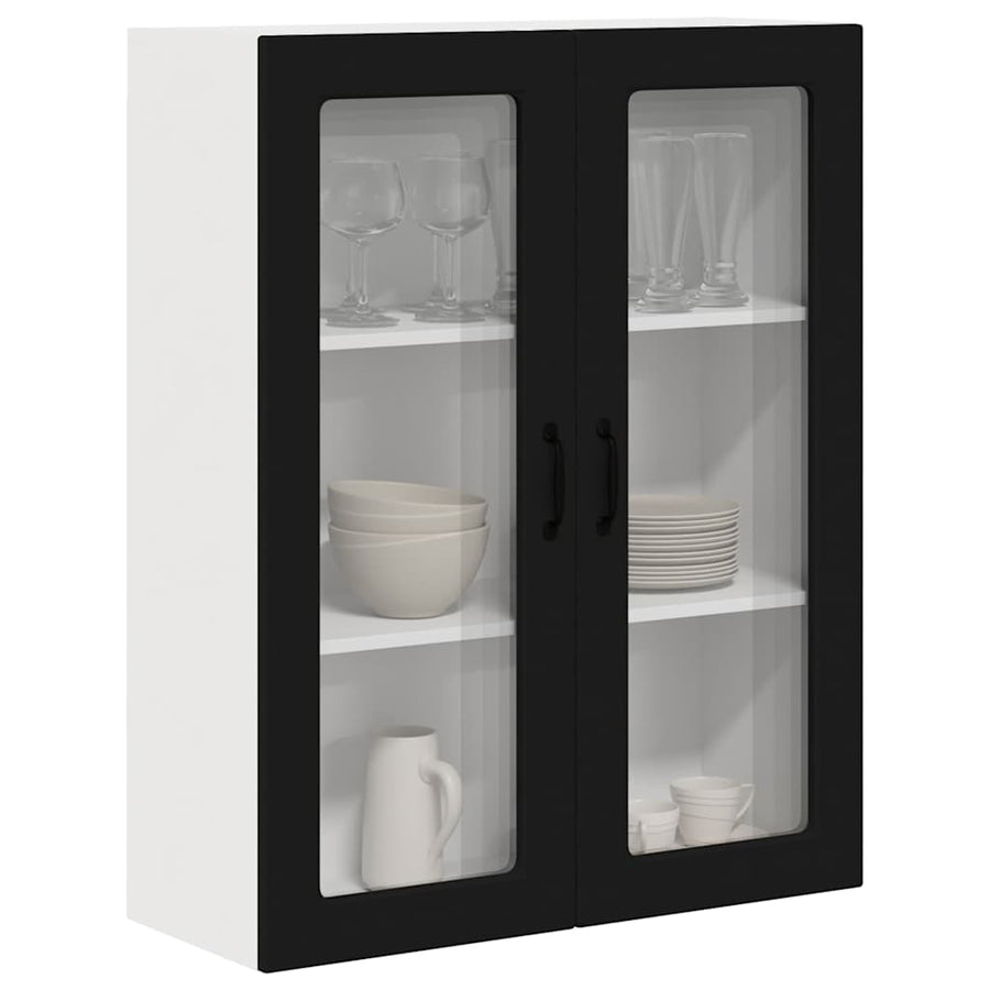 Keukenkast aan de muur Zwart 80 x 31 x 100 cm Bewerkt hout