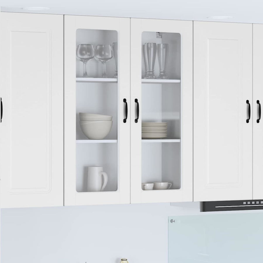 Keukenkast aan de muur met plank Hoogglans wit 80 x 31 x 100 cm