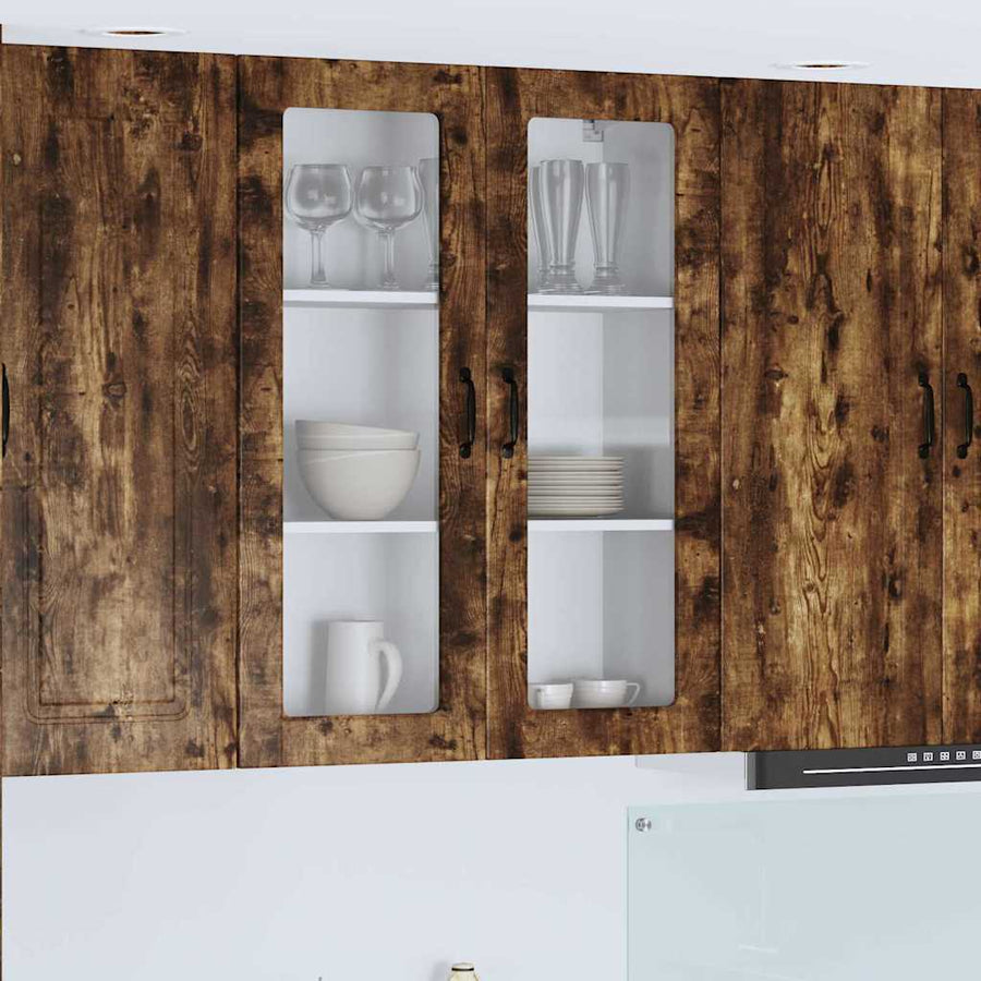Keukenkast aan de muur met plank Gerookt eiken 80 x 31 x 100 cm