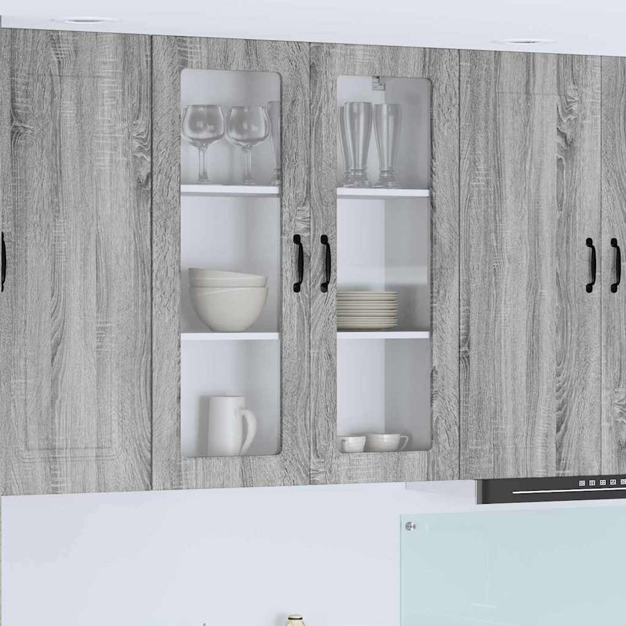 Keukenkast aan de muur met plank Grijs Sonoma 80 x 31 x 100 cm