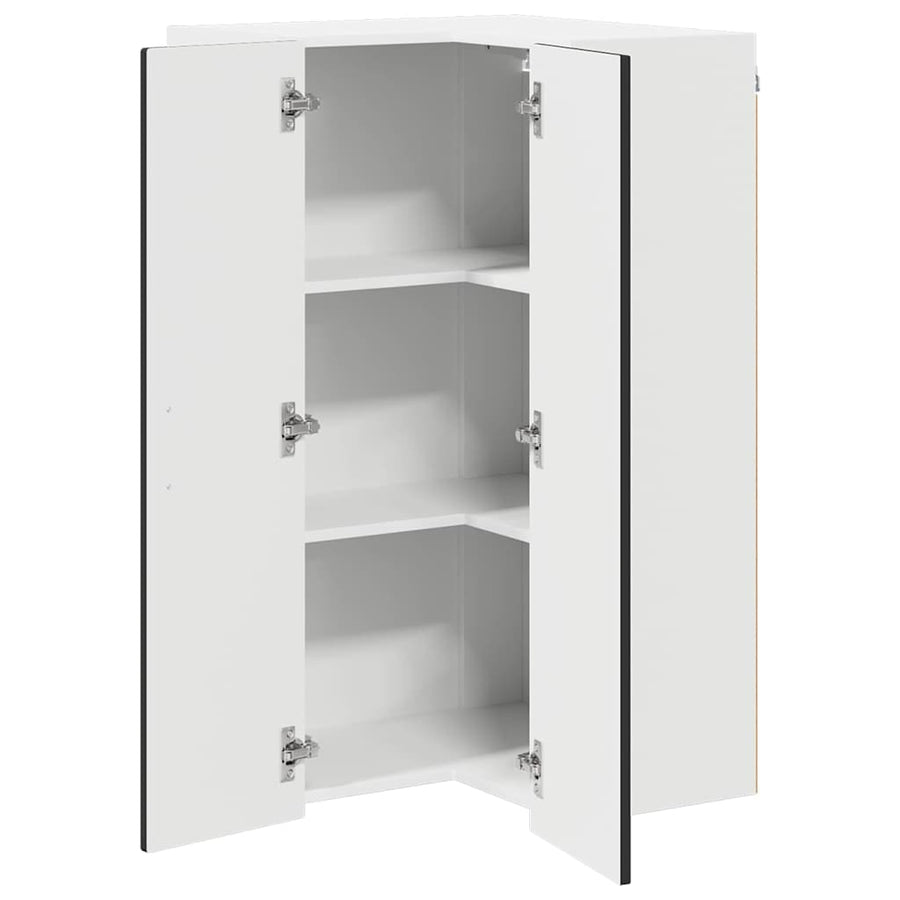 Keukenkast aan de muur Zwart 57 x 57 x 100 cm Bewerkt hout