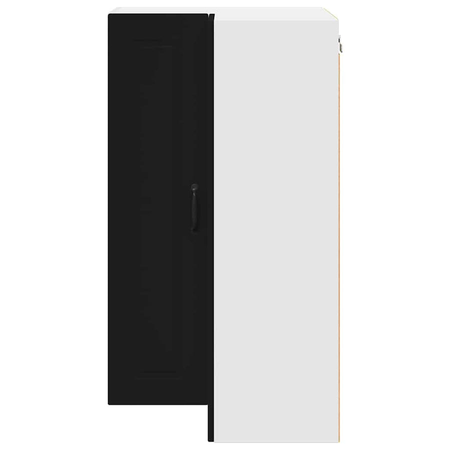 Keukenkast aan de muur Zwart 57 x 57 x 100 cm Bewerkt hout