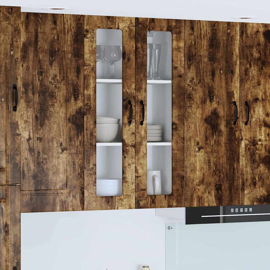 Keukenkast aan de muur met plank Gerookt eiken 60 x 31 x 100 cm