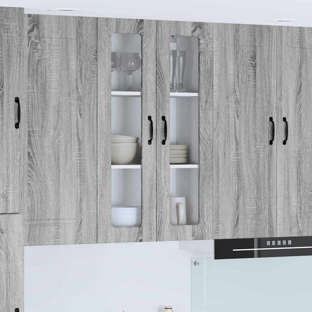 Keukenkast aan de muur met plank Grijs Sonoma 60 x 31 x 100 cm