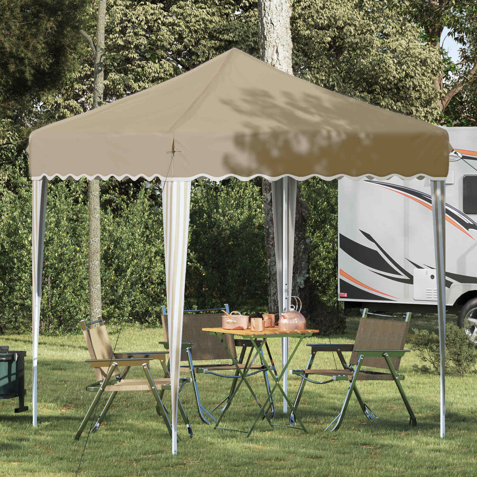 Pop-up Feesttent Crème 195 x 195 x 245 cm Oxford Stof