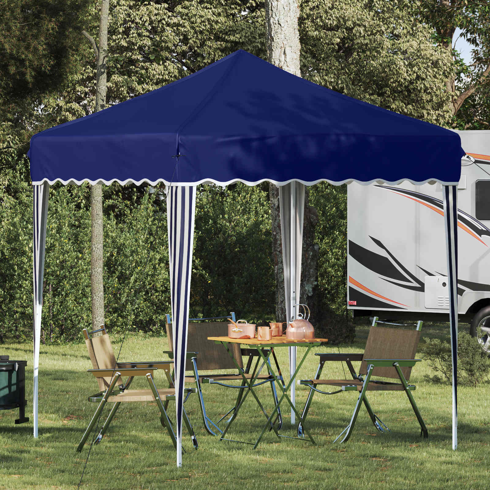 Pop-up Feesttent Blauw 195 x 195 x 245 cm Oxford Stof
