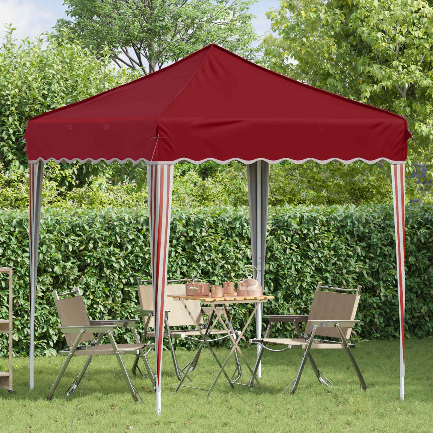 Pop-up Feesttent Bordeauxrood 195 x 195 x 245 cm Oxford Stof