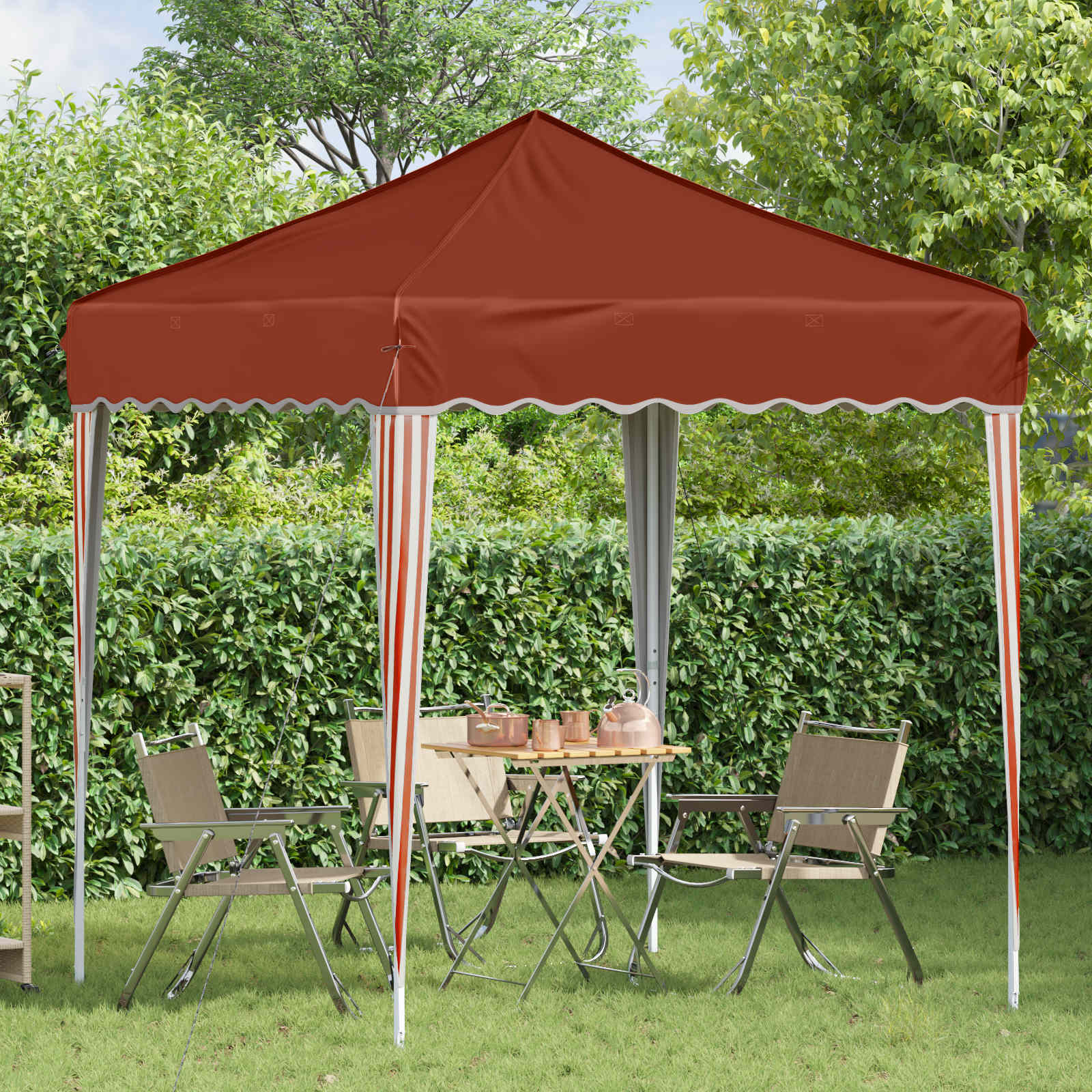 Pop-up Feesttent Terracotta 195 x 195 x 245 cm Oxford Stof