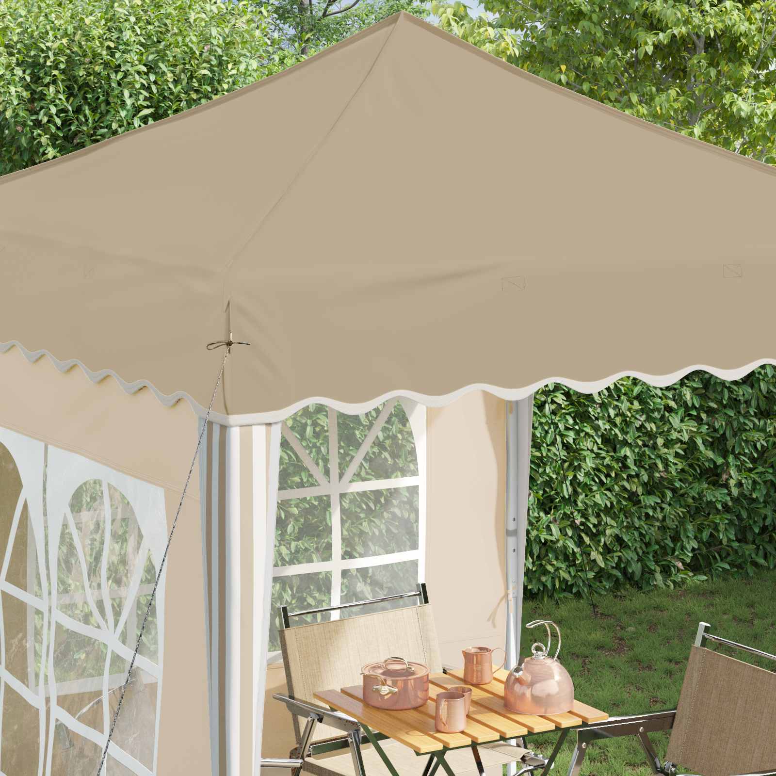 Pop-up Feesttent Crème 195 x 195 x 245 cm Oxford Stof