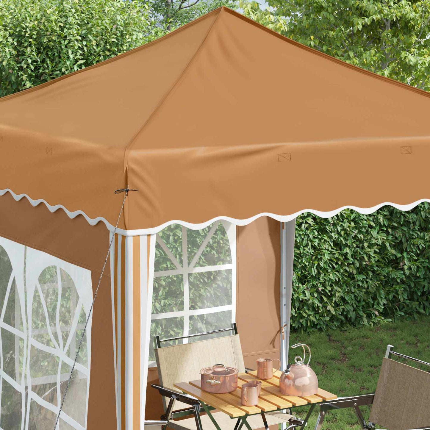 Pop-up Feesttent Beige 195 x 195 x 245 cm Oxford Stof