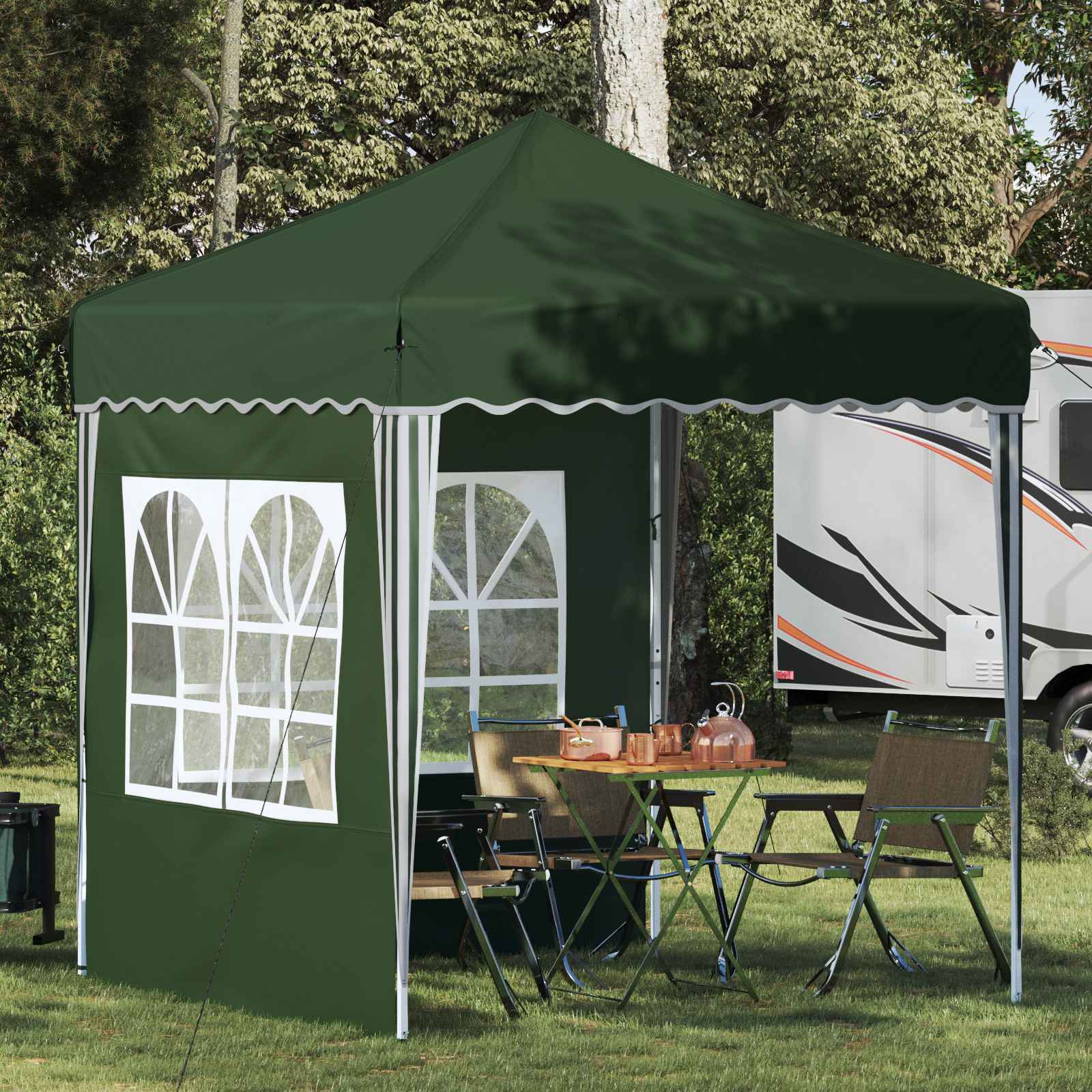 Pop-up Feesttent Groen 195 x 195 x 245 cm Oxford Stof