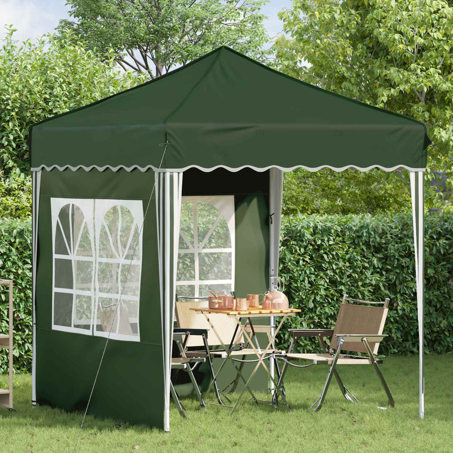 Pop-up Feesttent Groen 195 x 195 x 245 cm Oxford Stof