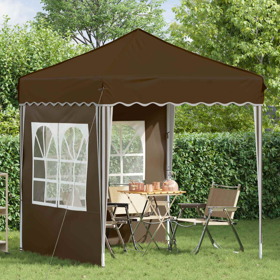 Pop-up Feesttent Taupe 195 x 195 x 245 cm Oxford Stof