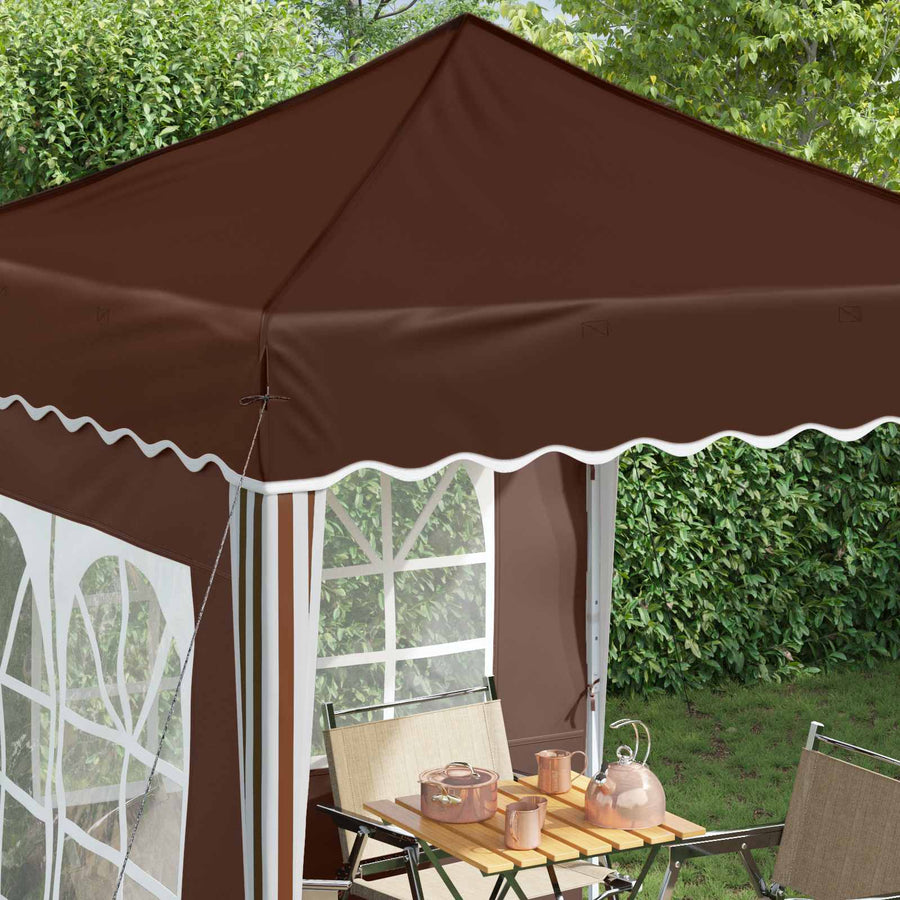 Pop-up Feesttent Bruin 195 x 195 x 245 cm Oxford Stof
