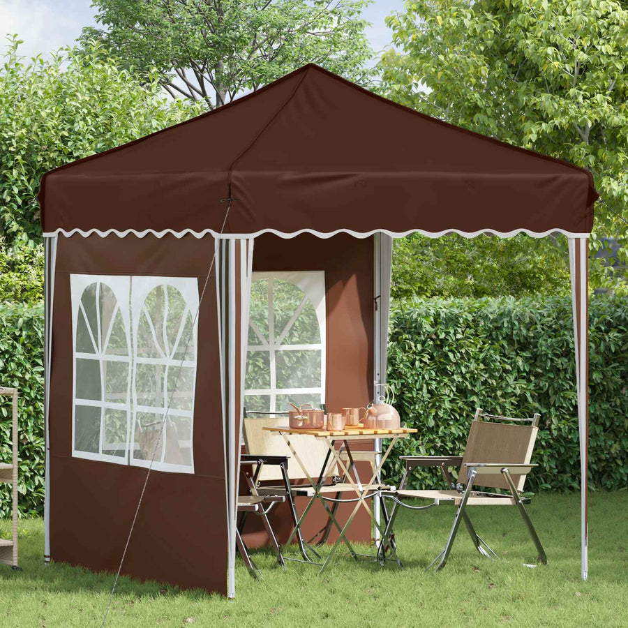 Pop-up Feesttent Bruin 195 x 195 x 245 cm Oxford Stof