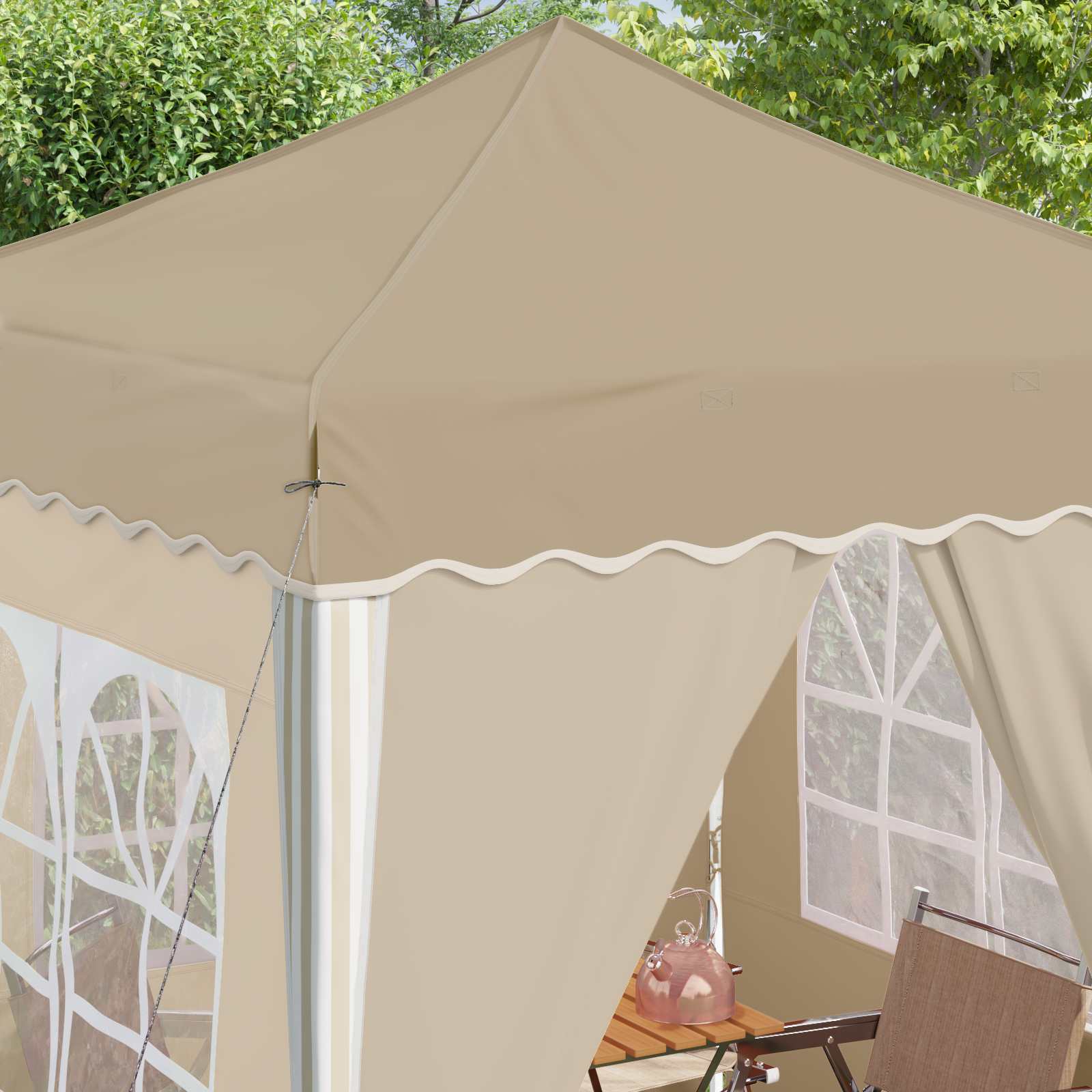 Pop-up Feesttent Crème 195 x 195 x 245 cm