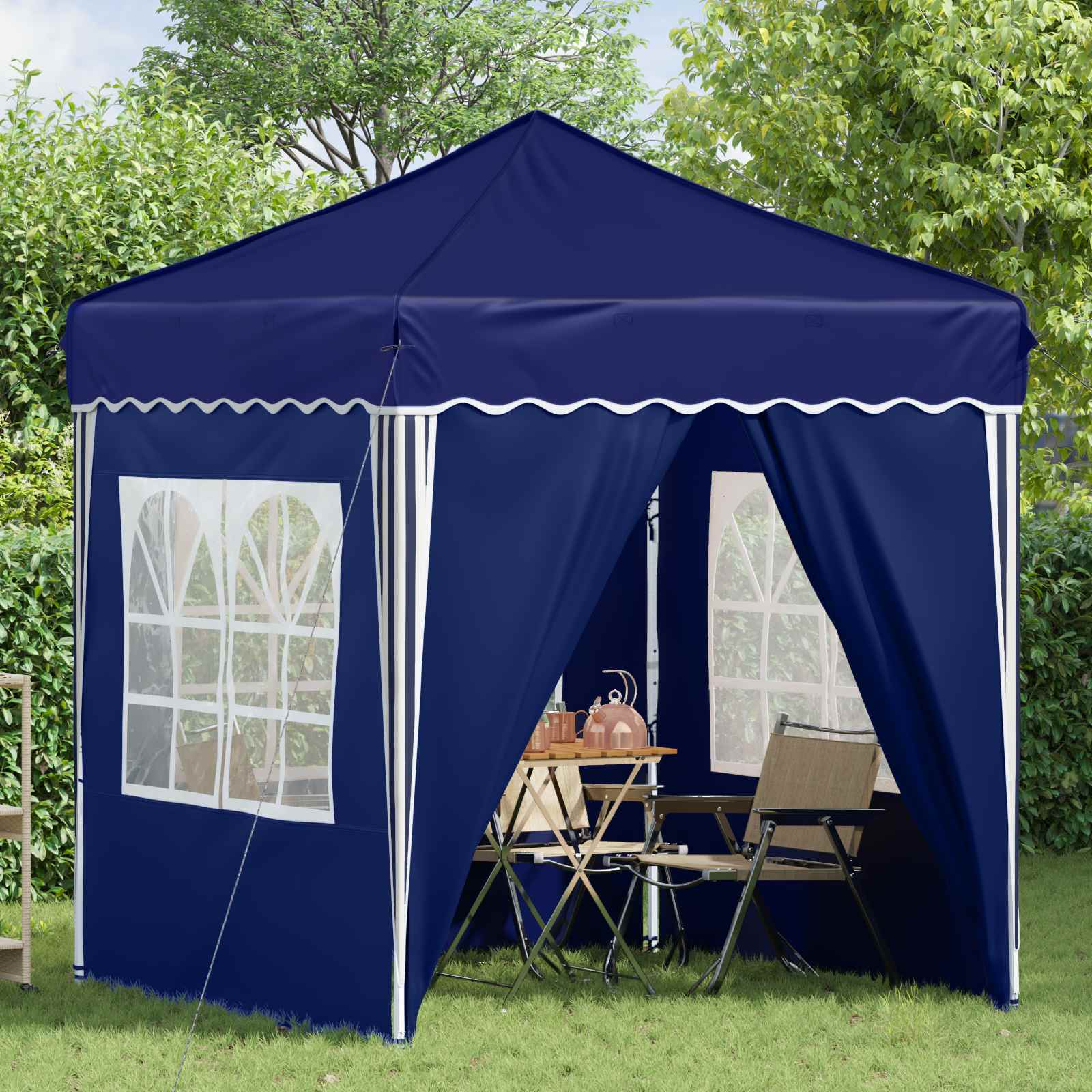 Pop-up Feesttent Blauw 195 x 195 x 245 cm Oxford Stof