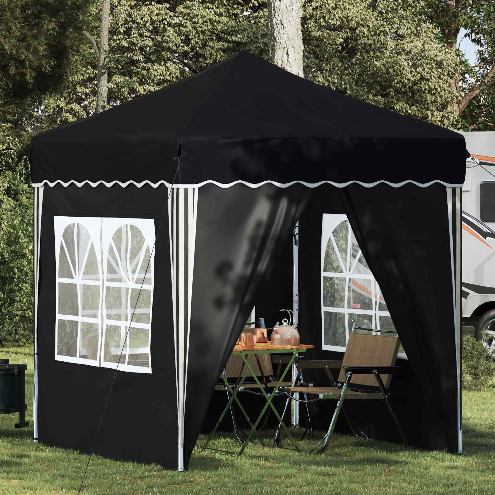 Pop-up Feesttent Antraciet 195 x 195 x 245 cm Oxford Stof