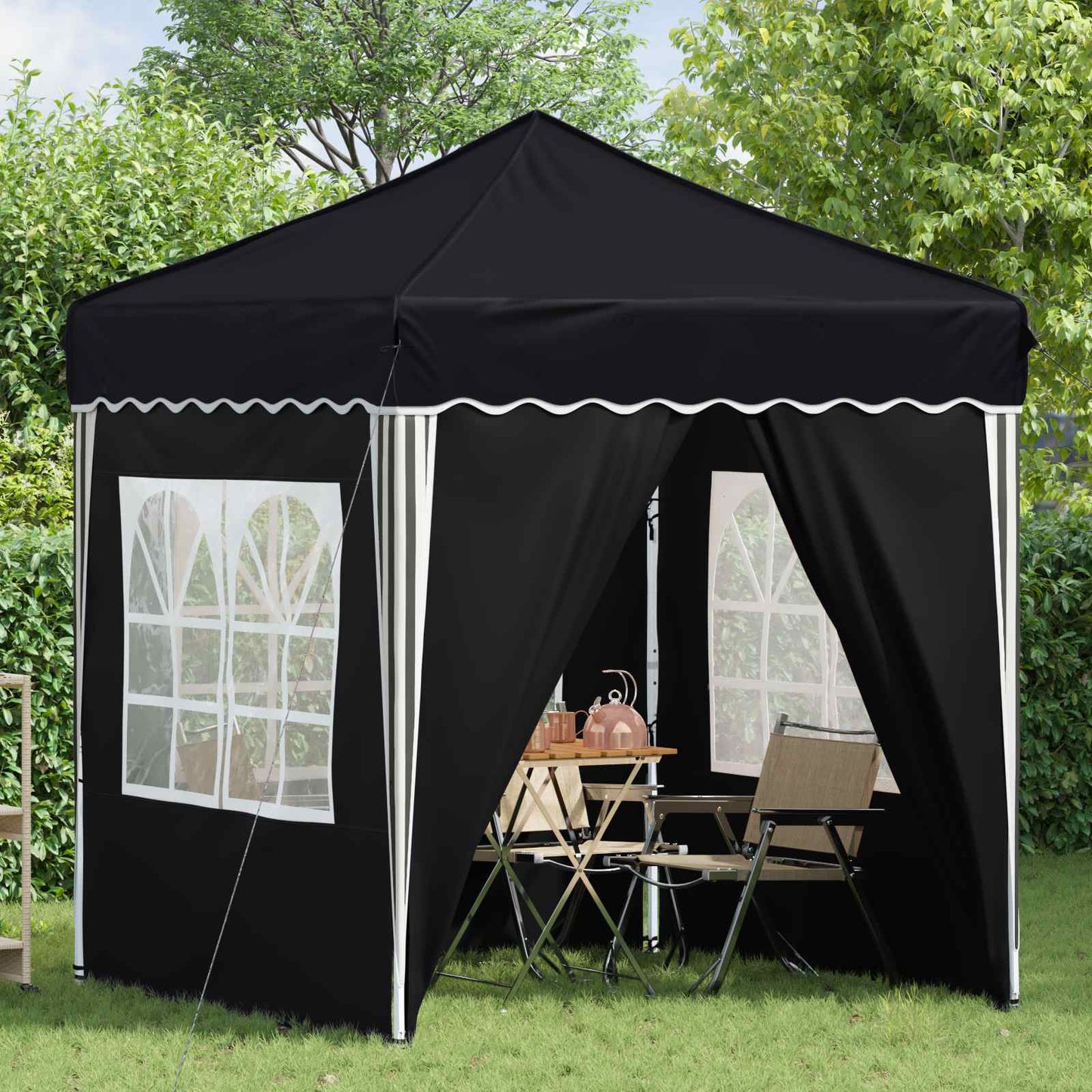 Pop-up Feesttent Antraciet 195 x 195 x 245 cm Oxford Stof