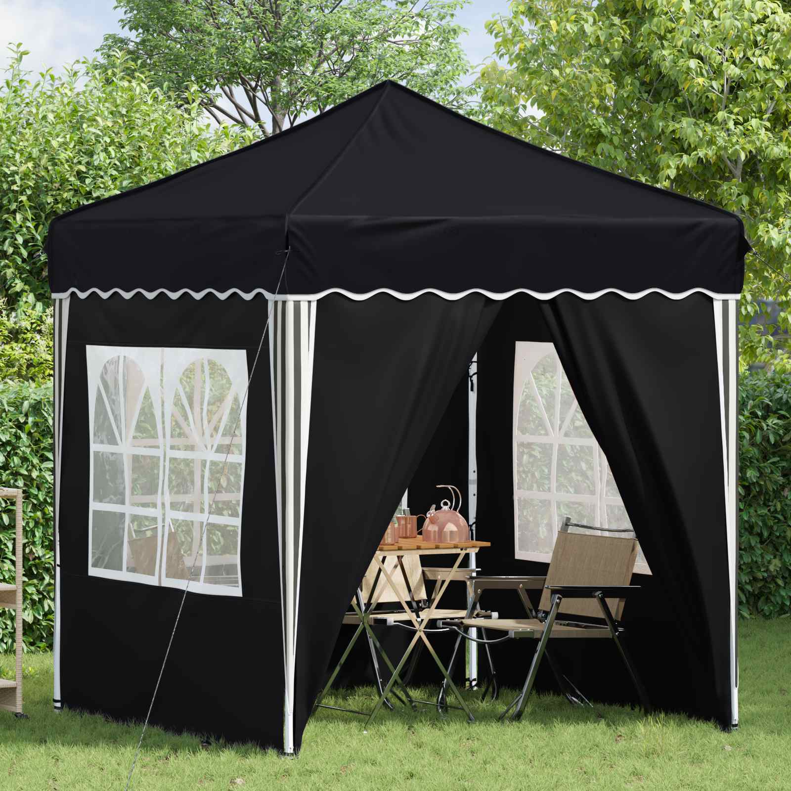 Pop-up Feesttent Antraciet 195 x 195 x 245 cm Oxford Stof